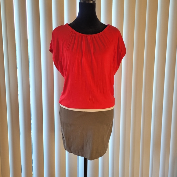 Mango Red and Brown Dress - Picture 1 of 10